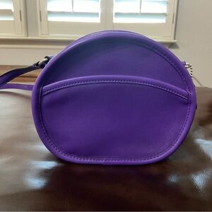 Coach leather mini circle crossbody